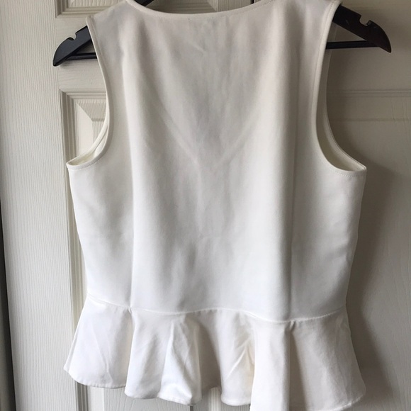 J Crew white cotton/velvet peplum tank - Picture 4 of 4